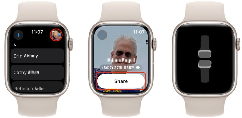 3-NameDrop sharing on Apple Watch