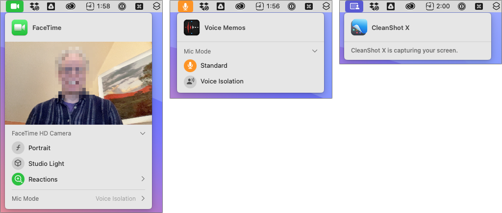 Sonoma menu bar icons