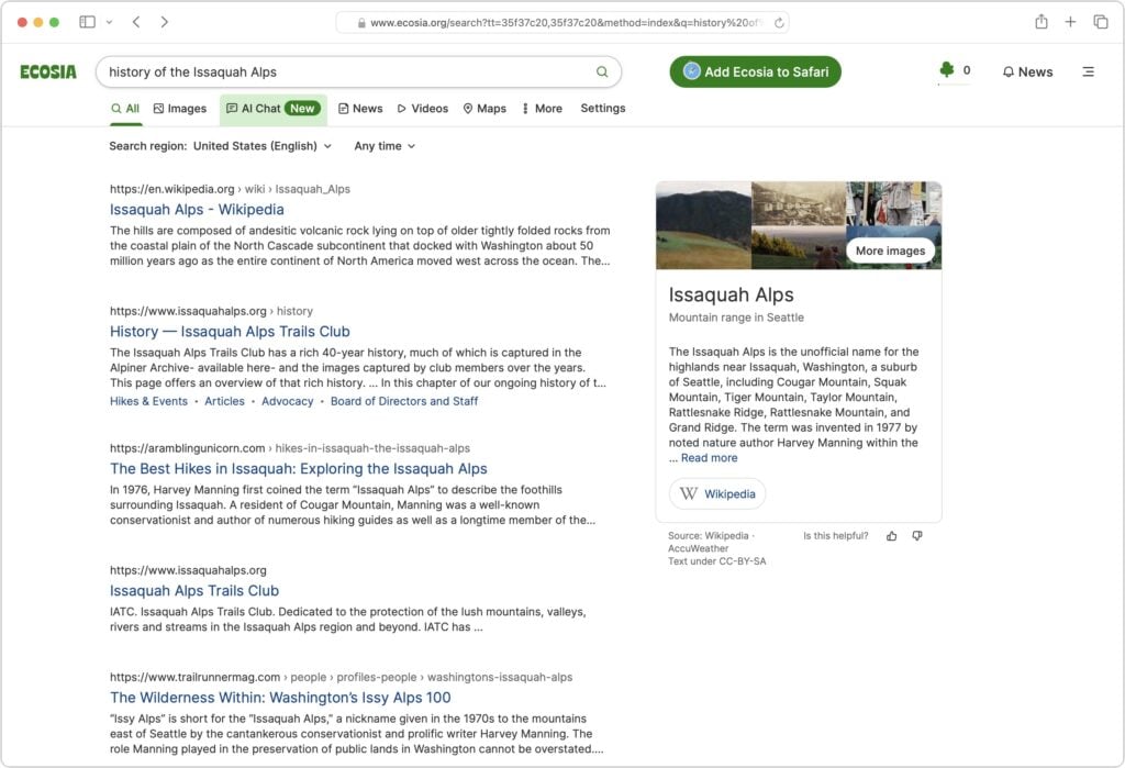 Search Engine Ecosia