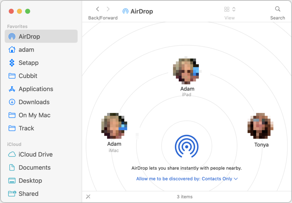 AirDrop file sharing