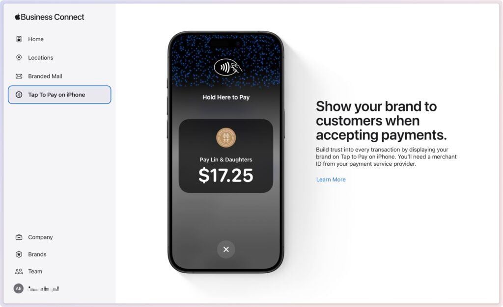Apple Business Connect Tap-to-Pay