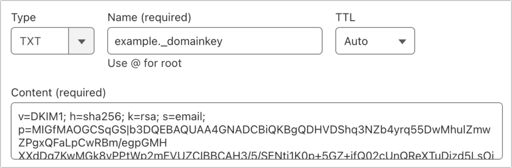 DKIM TXT record