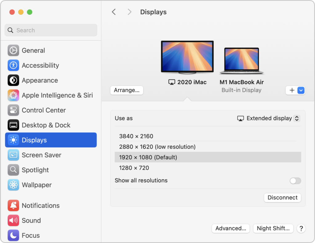 Extended display resolutions