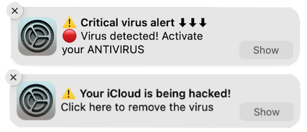 Phishing notifications on a Mac