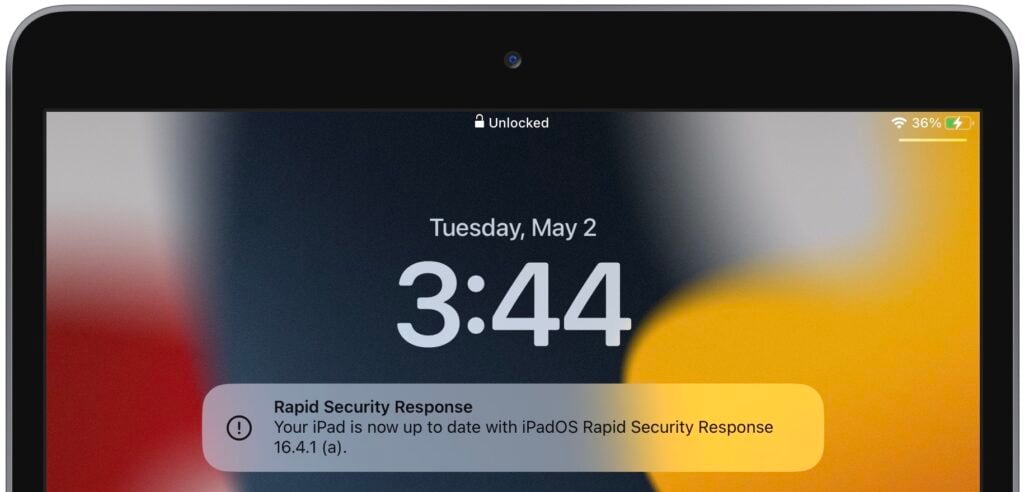 iPadOS RSR notification